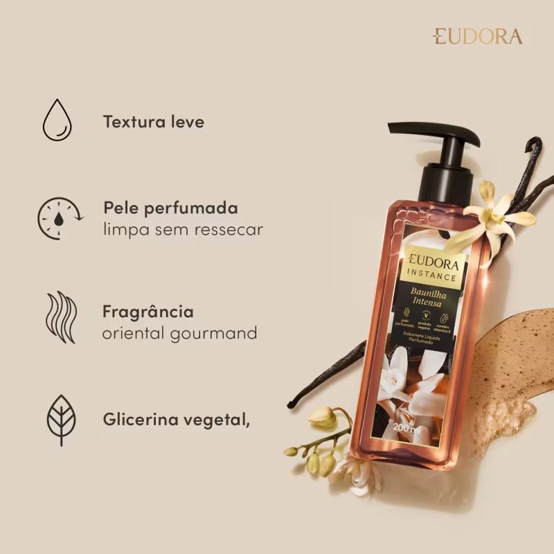 SABONETE L�QUIDO PERFUMADO INSTANCE BAUNILHA INTENSA 200ML